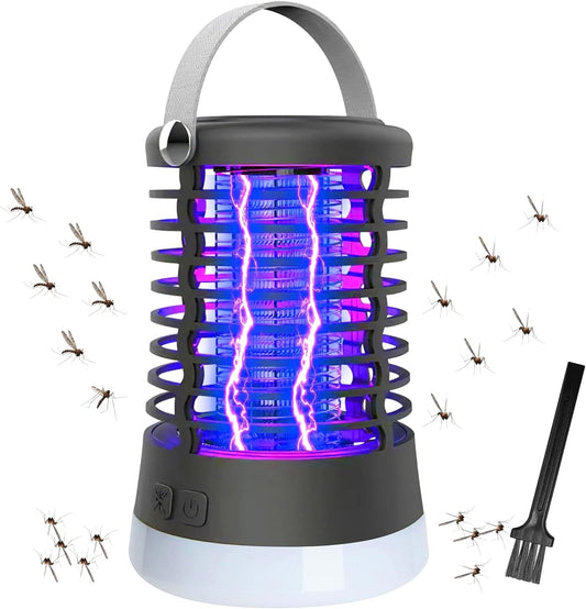 Bug Zapper Outdoor Bug Repellent Rechargeable Camping Lamp Waterproof Mosquito Killer Fly Trap Mosquito Repellent Portable Bug Zapper for Outdoor, Patio, Camping Accessories, Camping Gear Must Haves
