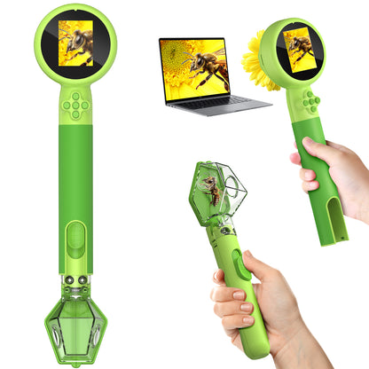Microscope for Kids with Bug Catcher, 1080P HD Digital Handheld Portable Kids Microscope, 2 in 1 STEM Science Educational Learning Kit Christmas Birthday Gifts Toys for 3-15 Boys & Girls