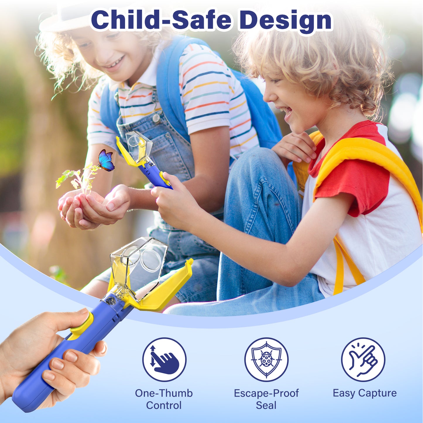 Bug Catcher for Kids, Insect Trap Kit with 6X Magnifier Glass - STEM Educational Exploration Tool for Indoor and Outdoor,Christmas Birthday Gifts Toys for Adults, Boys, and Girls  2PCS