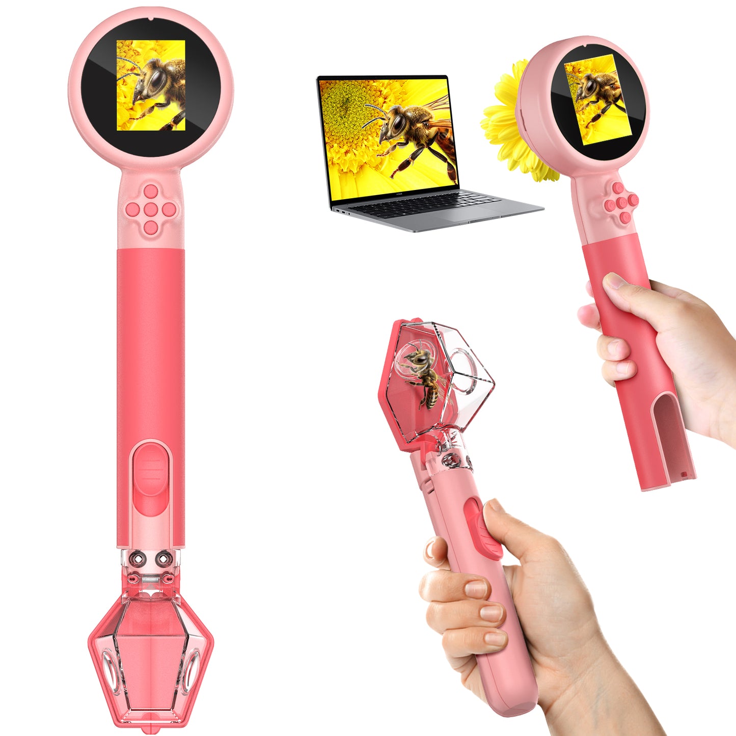 Microscope for Kids with Bug Catcher, 1080P HD Digital Handheld Portable Kids Microscope, 2 in 1 STEM Science Educational Learning Kit Christmas Birthday Gifts Toys for 3-15 Boys & Girls