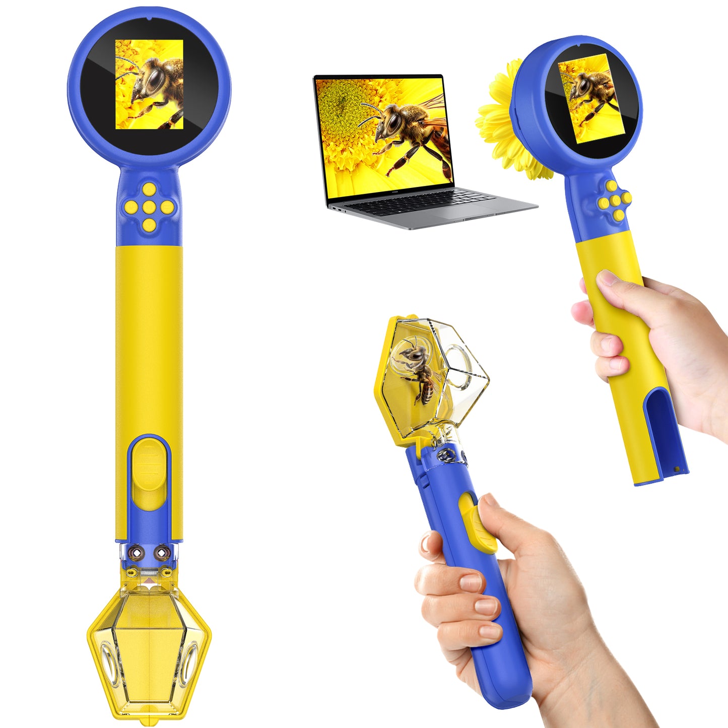 Microscope for Kids with Bug Catcher, 1080P HD Digital Handheld Portable Kids Microscope, 2 in 1 STEM Science Educational Learning Kit Christmas Birthday Gifts Toys for 3-15 Boys & Girls