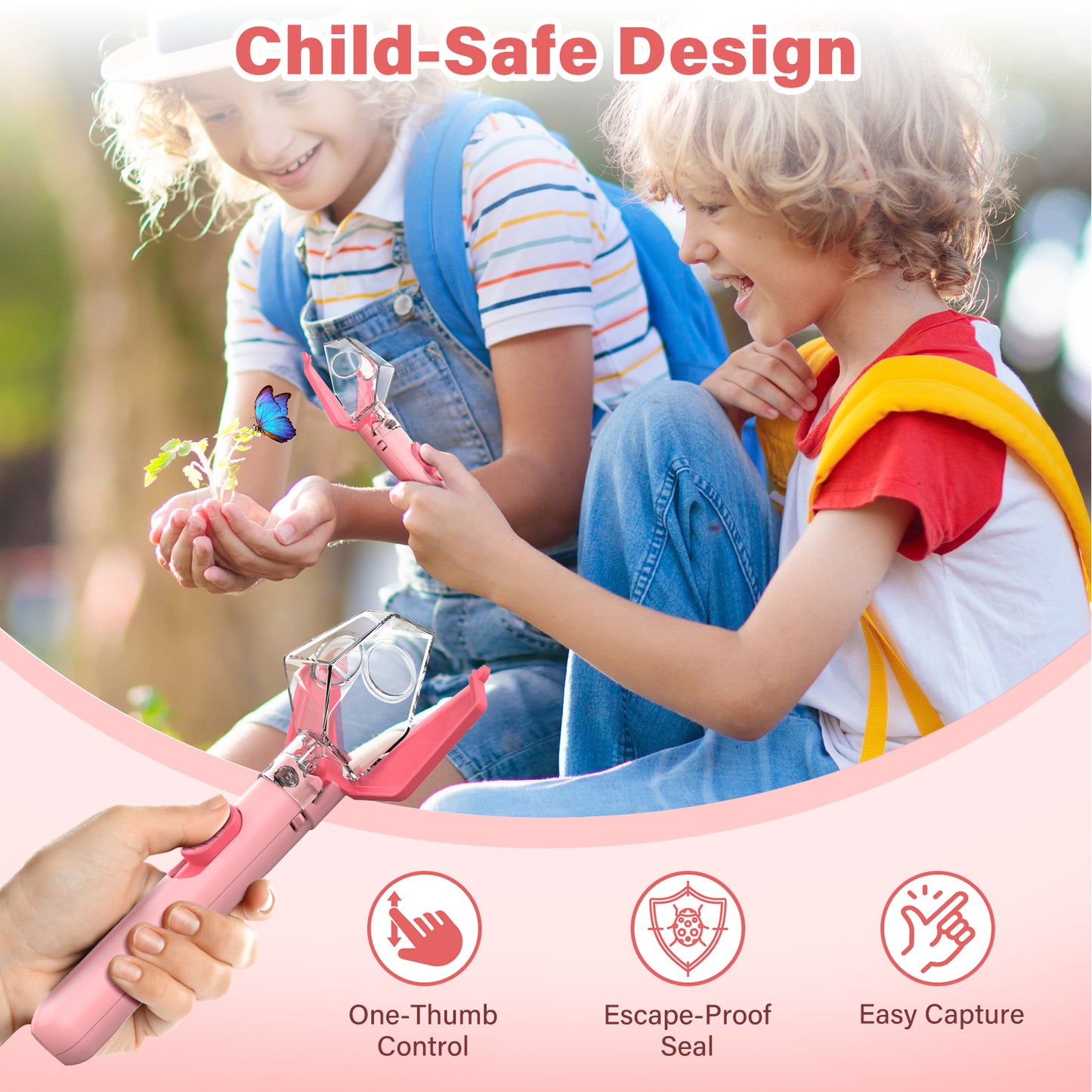 Bug Catcher for Kids, Insect Trap Kit with 6X Magnifier Glass - STEM Educational Exploration Tool for Indoor and Outdoor,Christmas Birthday Gifts Toys for Adults, Boys, and Girls  2PCS