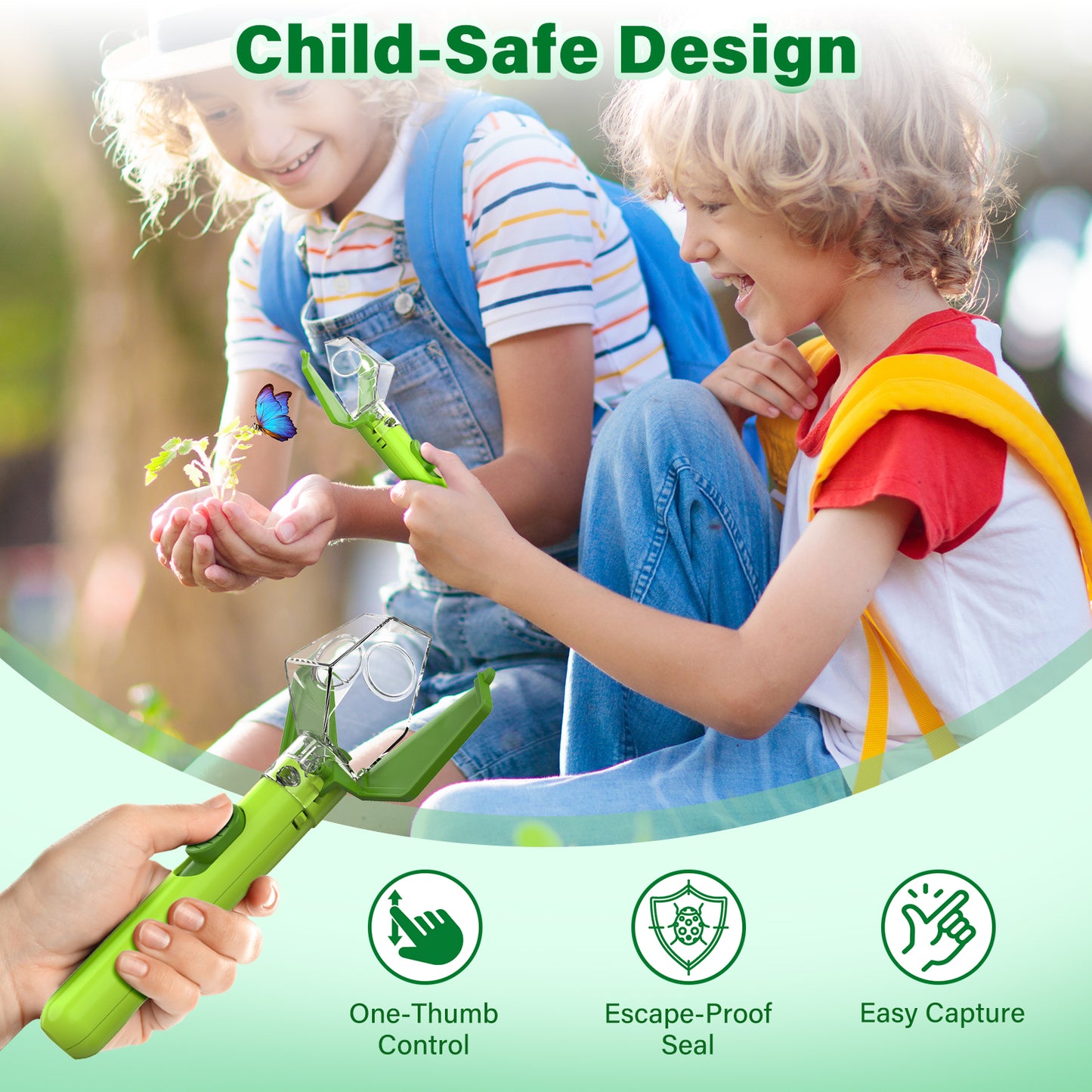 Bug Catcher for Kids, Insect Trap Kit with 6X Magnifier Glass - STEM Educational Exploration Tool for Indoor and Outdoor,Christmas Birthday Gifts Toys for Adults, Boys, and Girls  2PCS