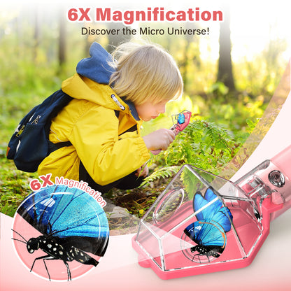 Bug Catcher for Kids, Insect Trap Kit with 6X Magnifier Glass - STEM Educational Exploration Tool for Indoor and Outdoor,Christmas Birthday Gifts Toys for Adults, Boys, and Girls  2PCS