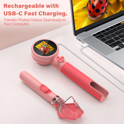 Microscope for Kids with Bug Catcher, 1080P HD Digital Handheld Portable Kids Microscope, 2 in 1 STEM Science Educational Learning Kit Christmas Birthday Gifts Toys for 3-15 Boys & Girls