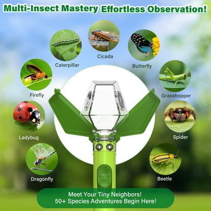 Bug Catcher for Kids, Insect Trap Kit with 6X Magnifier Glass - STEM Educational Exploration Tool for Indoor and Outdoor,Christmas Birthday Gifts Toys for Adults, Boys, and Girls  2PCS