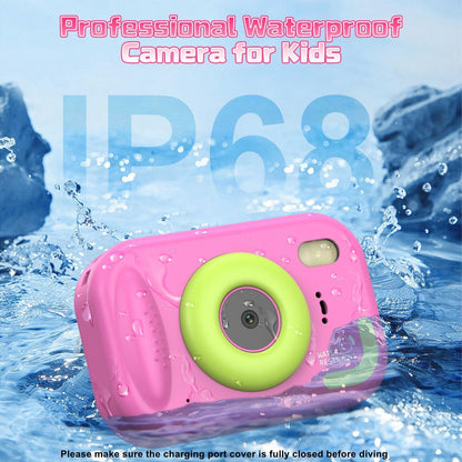 Kids Camera Waterproof, IP68 Underwater Camera for Kids Aged 3-12, HD Kids Digital Camera with 1080P Video Recording, Durable ABS Material