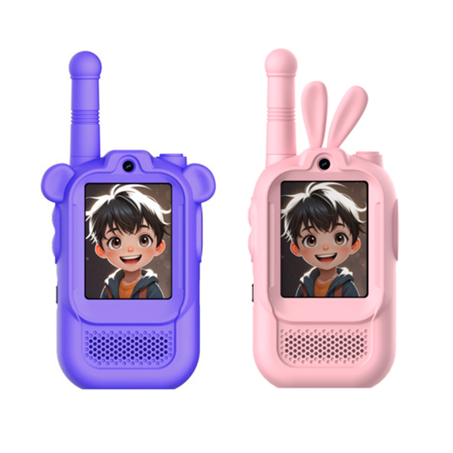 Video Walkie Talkies for Kids 2 Pack, Rechargeable Long Range Walkie Talkies with Camera & Screen, Indoor Outdoor Toys for Family Games, Christmas Birthday Gifts for Boys Girls Ages 3 years+
